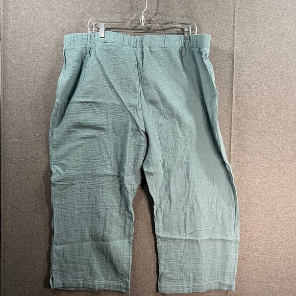 Denim & Co. Beach Petite Pull-On Cropped Pants Blue Bayou, Petite X-Large - Picture 2 of 7